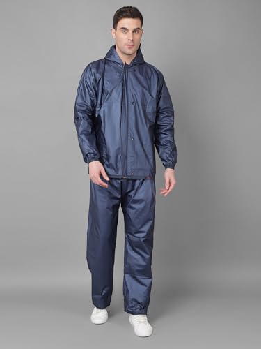 Image of Dollar Rainguard Men's PVC Full Sleeve Solid Reversible Sporty Raincoat Set With Adjustable Hood and Pocket