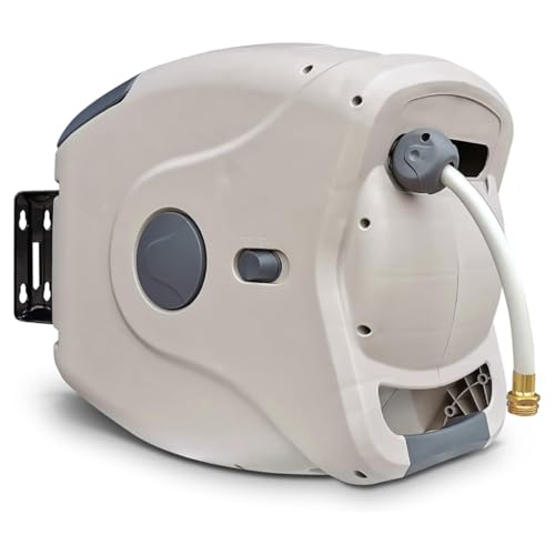 100ft Retractable Hose Reel 5/8 | Automatic Retractable w/Wall Mount | Easy to Assemble Reel w/Flexible Swivel Mount | (100ft.)
