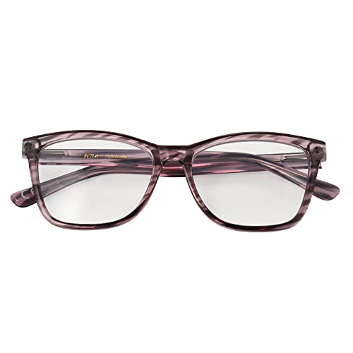 Betsey Johnson Women's Stylist Square Blue Light Reading Glasses, Purple, 52 mm + 04