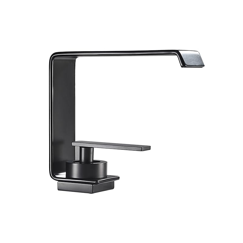 Grifo monomando de agua fría y caliente con diseño cascada premium negro