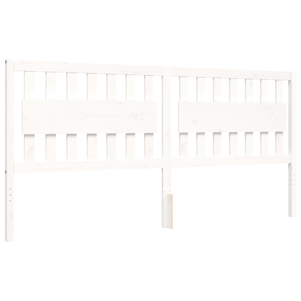 Rantry Bettgestell mit Kopfteil, Massivholz, Weiß, 200 x 200 cm, Lattenrost für Erwachsene, Kinder und Jugendliche, einfache Montage, Typ 20 Betten und Lattenroste