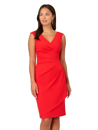 Image of Adrianna Papell Crepe Draped Overlay Dress
