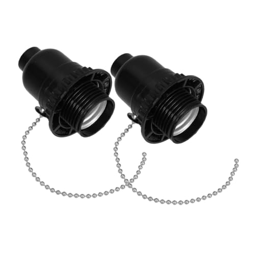 Housoutil 2pièces Luminaire à Tirette Lot De Douilles à Vis Avec Chaîne De Traction Pour Éclairage Domestique Intensité Lumineuse Réglable
