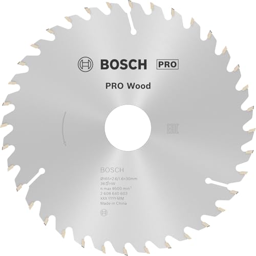 Bosch 1x PRO Wood Kreissägeblatt, 165 x 2,6 x 30 mm, T36