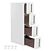 Produktbild SONGMICS Nischenregal mit Rollen, Rollwagen mit 4 Schubladen, 17,3 cm breit, Badregal schmal, Rollregal, Küchenregal, PP-Kunststoff, platzsparend, 45,2 x 17,3 x 84 cm, weiß-braun KFR08WT