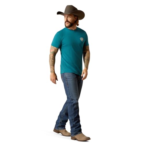 ARIAT Men's Stacks T-Shirt, Cyan Black Heather, Medium3