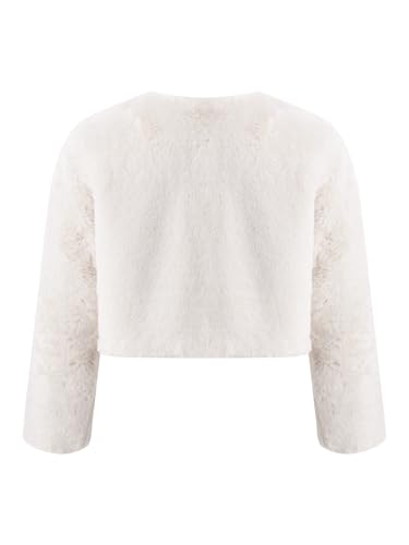 Kids Girls Faux Fur Bolero Shrug Jacket Open Front Cardigan Tops Wedding Party Dress Cover Up2