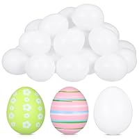 Kisangel Easter Painted Eggs 30Pcs Emulation Plastic DIY Eggs for Kids Creative Graffiti Crafts Easter Party Decorations Home Decor Kitchen Toys (5.5Cm)