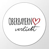 Huuraa Magnet Oberbayern verliebt Kühlschrankmagnet 59mm mit Namen deiner lieblings Region Geschenk Idee für Freunde und Familie