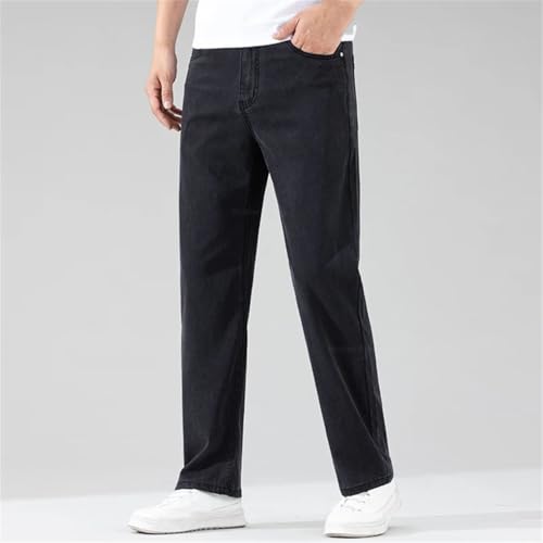 Men's Denim Pants Thin Loose Straight Soft Casual Elastic Wide Leg Denim Pants3