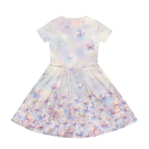 Image of Short Sleeve Dress for Girls with Pockets Cute Toddler Girl Clothes Summer 2-12