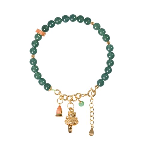 Bracelet jade vert femme : accessoire robe en argent OneSize pour un style élégant