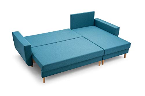 Sofa-mit-Schlaffunktion-und-Bettkasten-Couch-fuer-Wohnzimmer-Schlafsofa-Federkern-Sofagarnitur-Polstersofa-Wohnlandschaft-mit-Bettfunktion-Coral-Beige-Ecksofa-Rechts