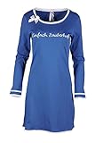 Louis & Louisa Nachthemd Einfach Zauberhaft blau Rippe Schlafshirt (XXL)
