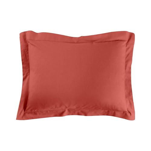 Douceur d'Intérieur, Taie d'oreiller (50 x 70 cm) Lina Terracotta, 100% Coton