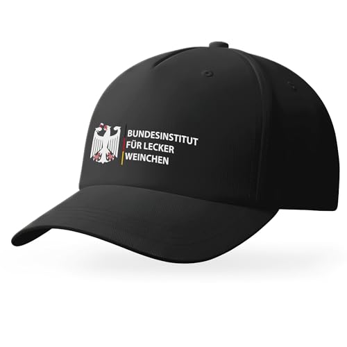 Tassenbrennerei Kappe Bundesinstitut Fuer lecker Bierchen lustig Geschenk Bierliebhaber Herren Basecap (Schwarz)
