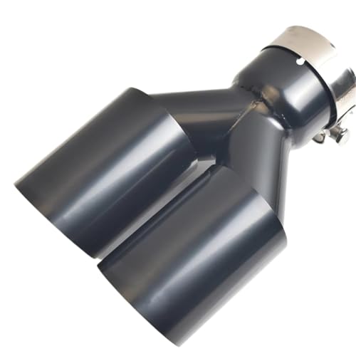 Tubo de escape doble con punta de silenciador en acero inoxidable negro brillante