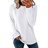 OFEEFAN Long Sleeve Shirts for Womens Fall Fashion 2025 Crewneck Oversized Sweatshirt Tunic Tops to Wear with Leggings
