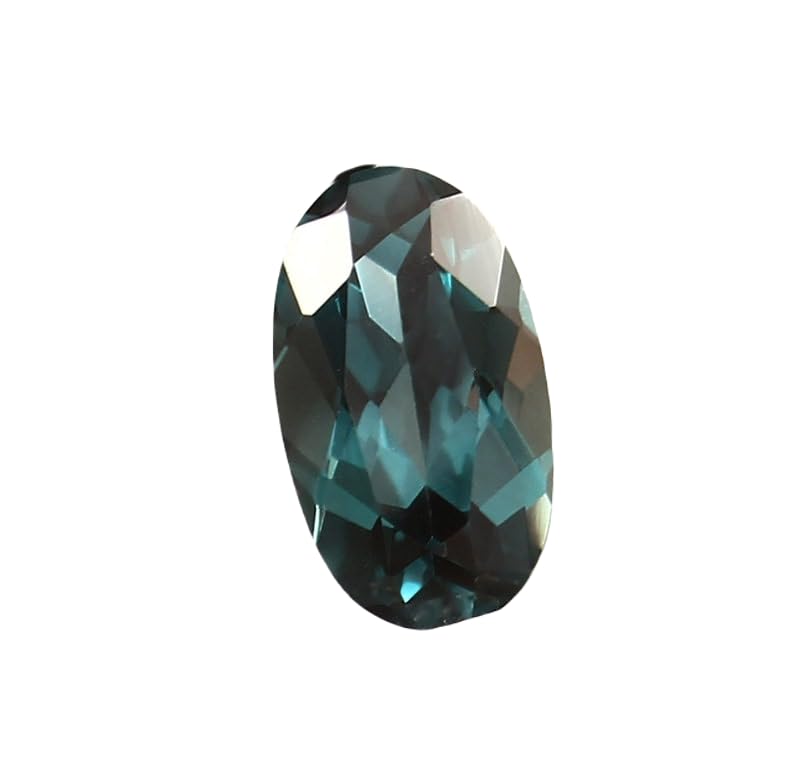 Tourmaline indicolite naturelle 12x7mm ovale à facettes pour création de bijoux DIY
