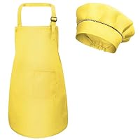 Lot 3 Tabliers + Chapeaux Chef Enfant 3-6 Ans - Ajustable Avec Poches - Pour Cuisine & Peinture !