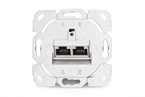 Toma de conexión Cat-5e de superficie DIGITUS RJ45 blanca para redes locales 5