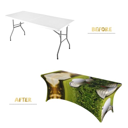 Nappe de table extensible 1,8m en élasthanne imprimé golf pour banquet - 5