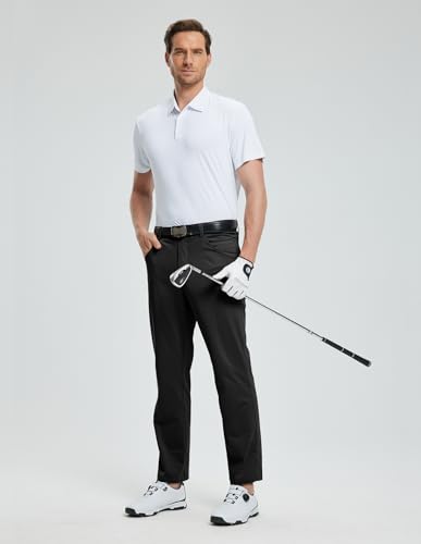 fit space Men's Golf Polo Shirt Stiff Collar Lightweight Quick Dry Solid Shirt Moisture Wicking Short Sleeve3