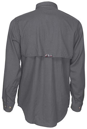 Image of MCR Safety Summit Breeze SBS1001S Flame Resistant 5.5oz Inherent Blend Shirt, Underarm /Back Vents, Men's Work Shirt, Small, Gray