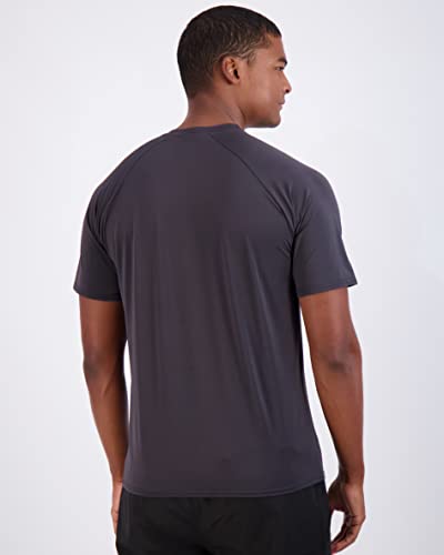 Real Essentials 4 Pack: Mens Short Sleeve Rash Guard Shirt Quick Dry UPF 50+ Sun Protection Swim (Available in Big & Tall)3