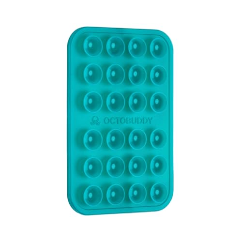 Image of OCTOBUDDY - Silicone Case Suction Phone Case Adhesive Mount - Hands-Free, Strong Grip Holder For Selfies & Videos - Durable, Easy To Use - iPhone & Android Compatible - 2.25? X 3.25?, Turquoise