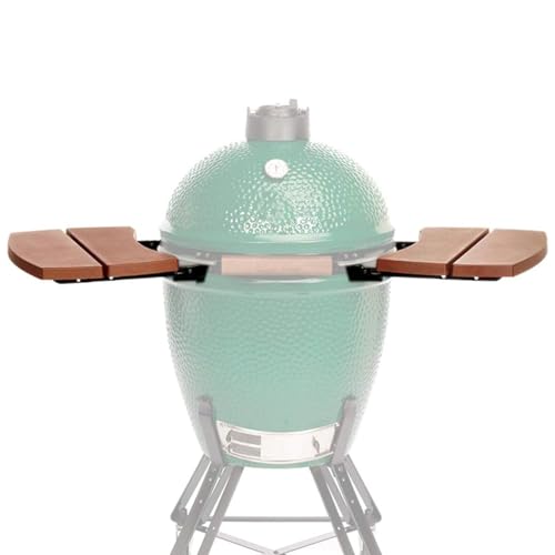 KAMaster Side Shelves Compatible with Large Big Green Egg,HDPE Outdoor Storage Side Table with 2 Slats Folding Side Shelves Big Green Egg Accessories Replacement Parts Grill
