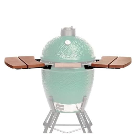 KAMaster Side Shelves for Large Big Green Egg HDPE Egg Mate Outdoor Storage Side Table with 2 Slats Folding Side Shelves Big Green Egg Accessories Replacement Parts Grill & Smoker Accessories