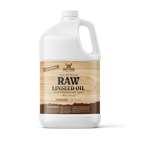 Raw Linseed Oil - 1 Gallon - Wood Restoring Finish for Indoors and Outdoors
