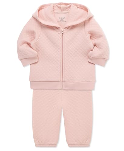 Little Me Simply Essential Solids for Baby Gender Neutral Organic Cotton Quilt Hoodie and Pant Set, 3 Months to 12 Months4