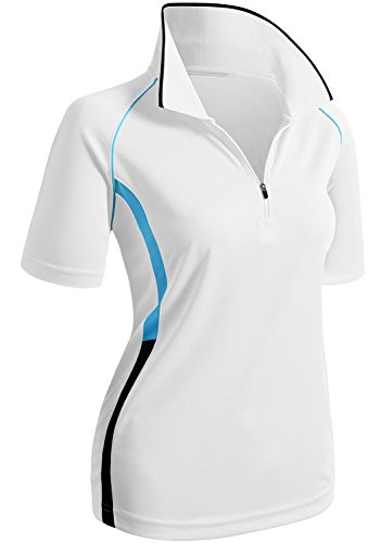 Image of Women's Active Wear Short Sleeve Zipup Polo Shirt