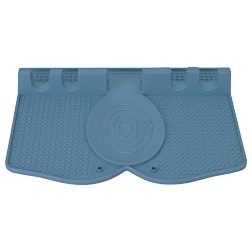 Poggiautensili in silicone con gocciolatoio, portacucchiaio resistente al calore, portautensili da cucina per piano cottura, cucchiai, mestoli, pinze, spatola(Blu)