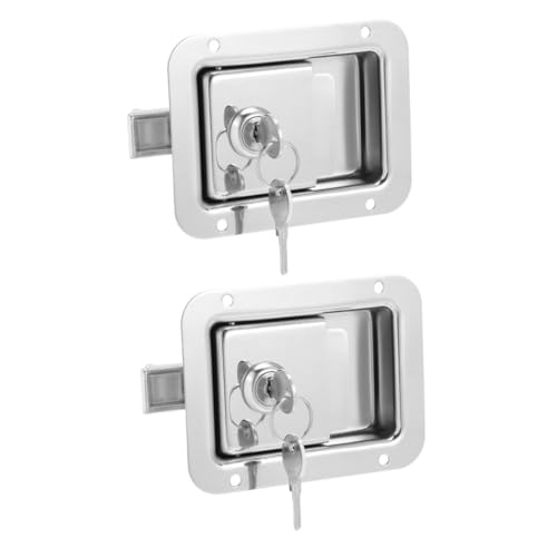 BUGUUYO 2 Piezas Pestillo de Panel Paleta Acero Inoxidable Resistente para Caja Camión y Remolque Cerradura Empotrada Fácil Instalación para Vehículos y Caja Herramientas