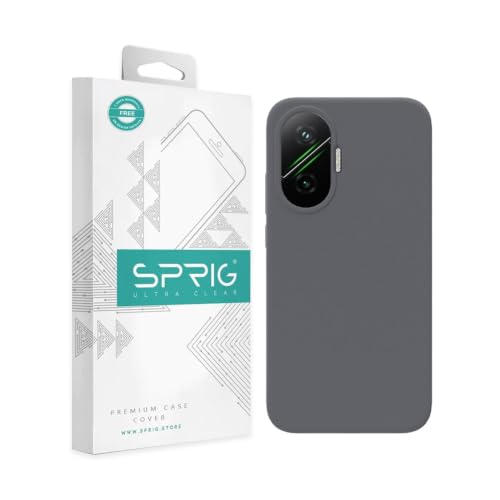 Image of SPRIG Compatible with Poco F7 Premium SilkTone (Liquid Silicone) Back Cover Drop Tested Shock Proof Mobile Case for Men, Women, Boys and Girls with Camera Protection (Dark Grey)