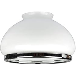 Recambio Tulipa Ventilador Aruba Westinghouse Lighting Tulipa Cupular Opal con Banda Cromada, Blanco (8705340)