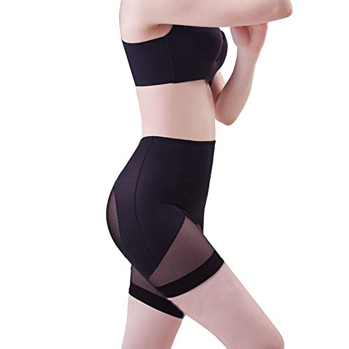 High Waisted Body Shaper Shorts Shapewear for Women Tummy Control Thigh Slimming Technology, Black, S