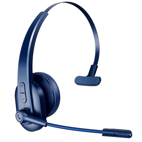 Image of Sarevile On-Ear Bluetooth Headset with Microphone & Mute Button for Truckers Bluetooth V5.2 Headphones for Cell Phones
