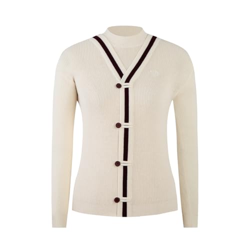 Children's Half High Collar Casual Knit Long Sleeve Cardigan Sweater Cardigan False Two Piece Chinese Plate Button Knit Top