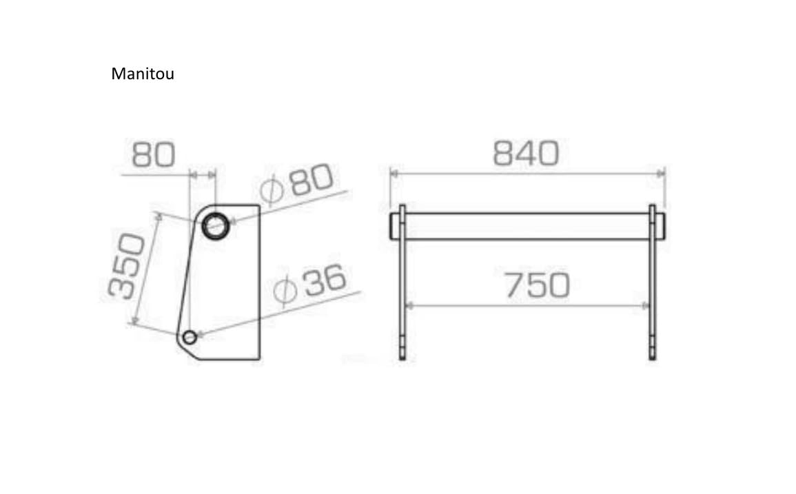 Joma-Tech | Koppelrahmen für Manitou Lader | Anbaurahmen aus S355-Stahl | 840mm Breite | 20mm Materialstärke | Anbaukonsole für alte Anbaugeräte & Neukonstruktionen | Hochwertige Verarbeitung