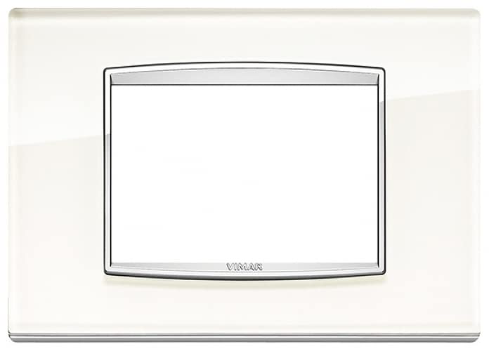 Vimar Serie Eikon – Placca Classica 3 Moduli Glass Eikon Bianco Ice