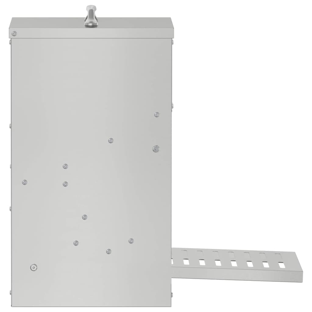 Comedero para patadas de pollo de acero galvanizado, 25 x 42 x 40 cm, resistente a la intemperie con capacidad de 4 kg, para interior y exterior, comedero robusto para aves de corral, gestión