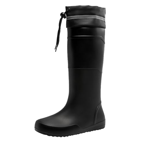 Zapatos acuáticos para hombre estilo botas de lluvia extra altas con arnés de sujeción