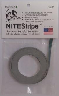 Yak Attack NiteStripe reflective pinstripe, 1/4" wide, 24' long, green
