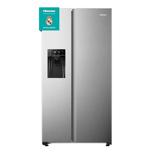 Hisense RS650N4AC2 Side by Side/Total No Frost/Inverter Motor/Hielo y Dispensador de agua/Zona de refrigeración 332 L/Zona de congelación 157 L/178 cm, Inox