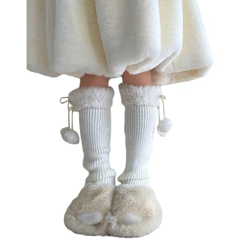 Fashion Leg Warmers for Little Girls Knee High Socks for Dress Toddler Slouchy Lace Up Bowknot Socks Thick Warm Leggings