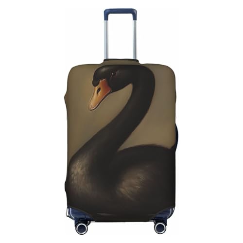 Classic Gothic Black Swan Elastic Travel Luggage Covers Dustproof Scratch-Resistant Suitcase Protector Fit 22-24 Inch